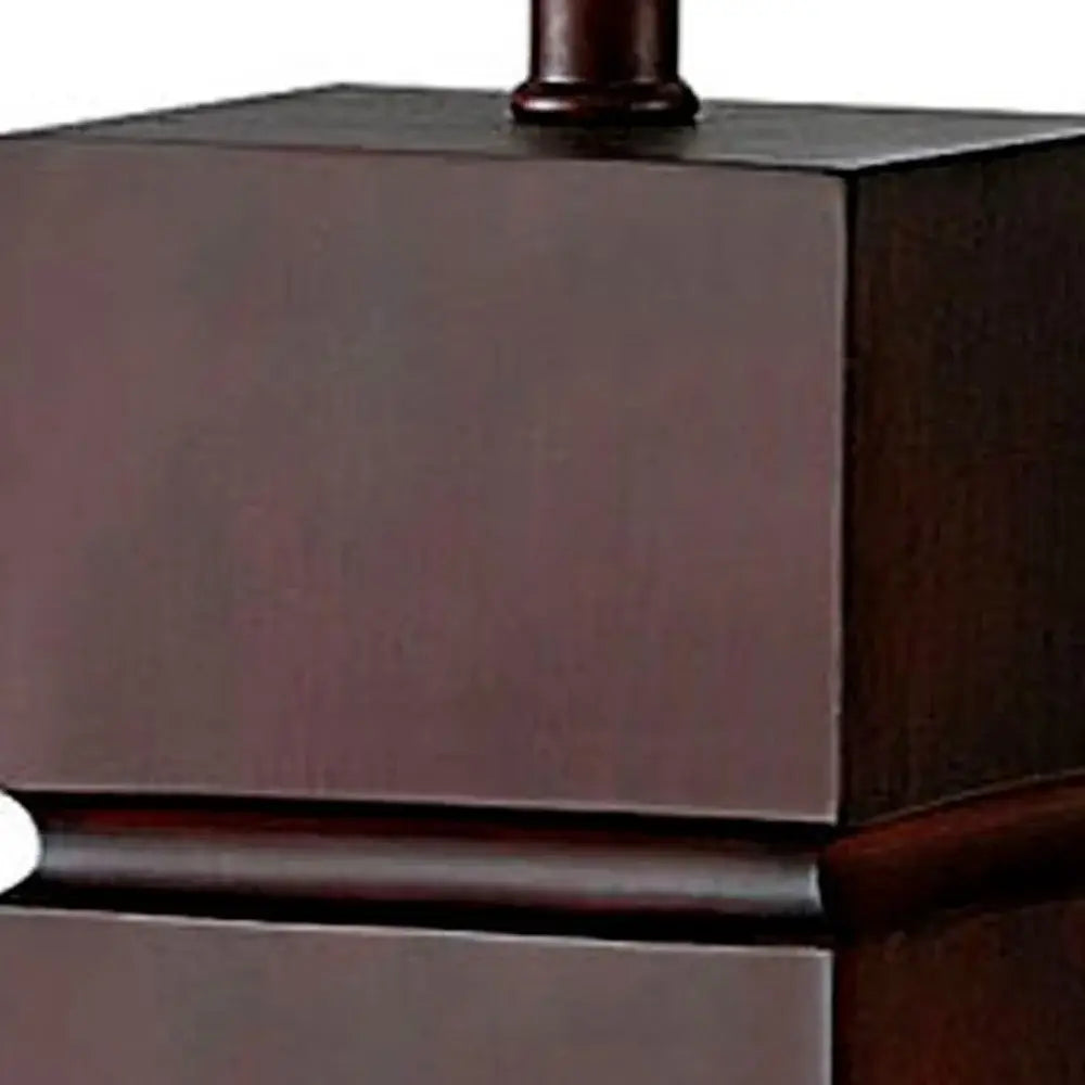 27" Brown Bedside Table Lamp With White Shade - Homeroots - Flyclothing LLC