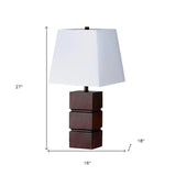 27" Brown Bedside Table Lamp With White Shade - Homeroots