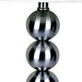 Silver Bauble Table Lamp with White Shade - Homeroots - Flyclothing LLC
