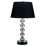 Silver Bauble Table Lamp with Black Shade - Homeroots - Flyclothing LLC