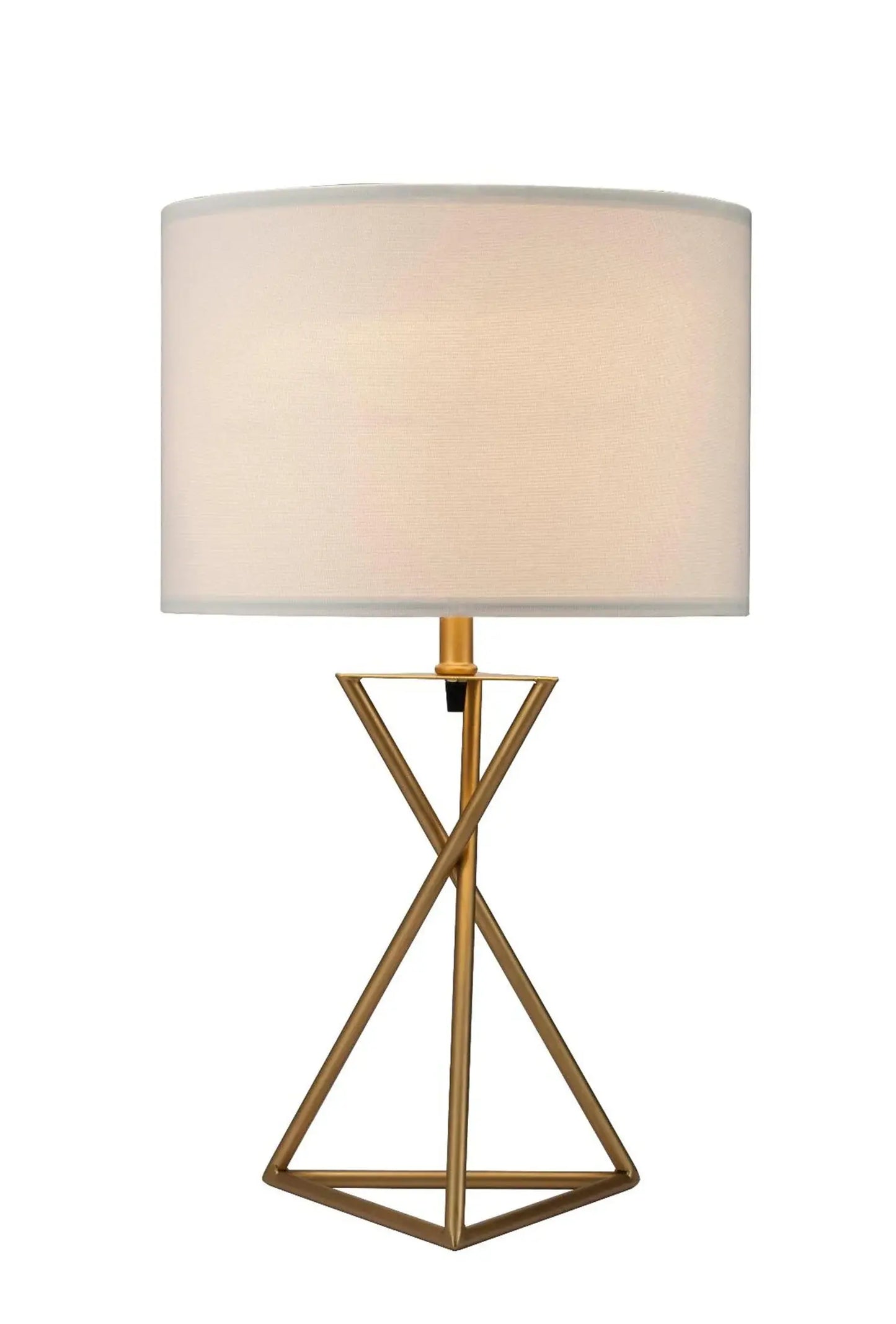 Contemporary Gold Geo Table Lamp with White Shade - Homeroots - Flyclothing LLC
