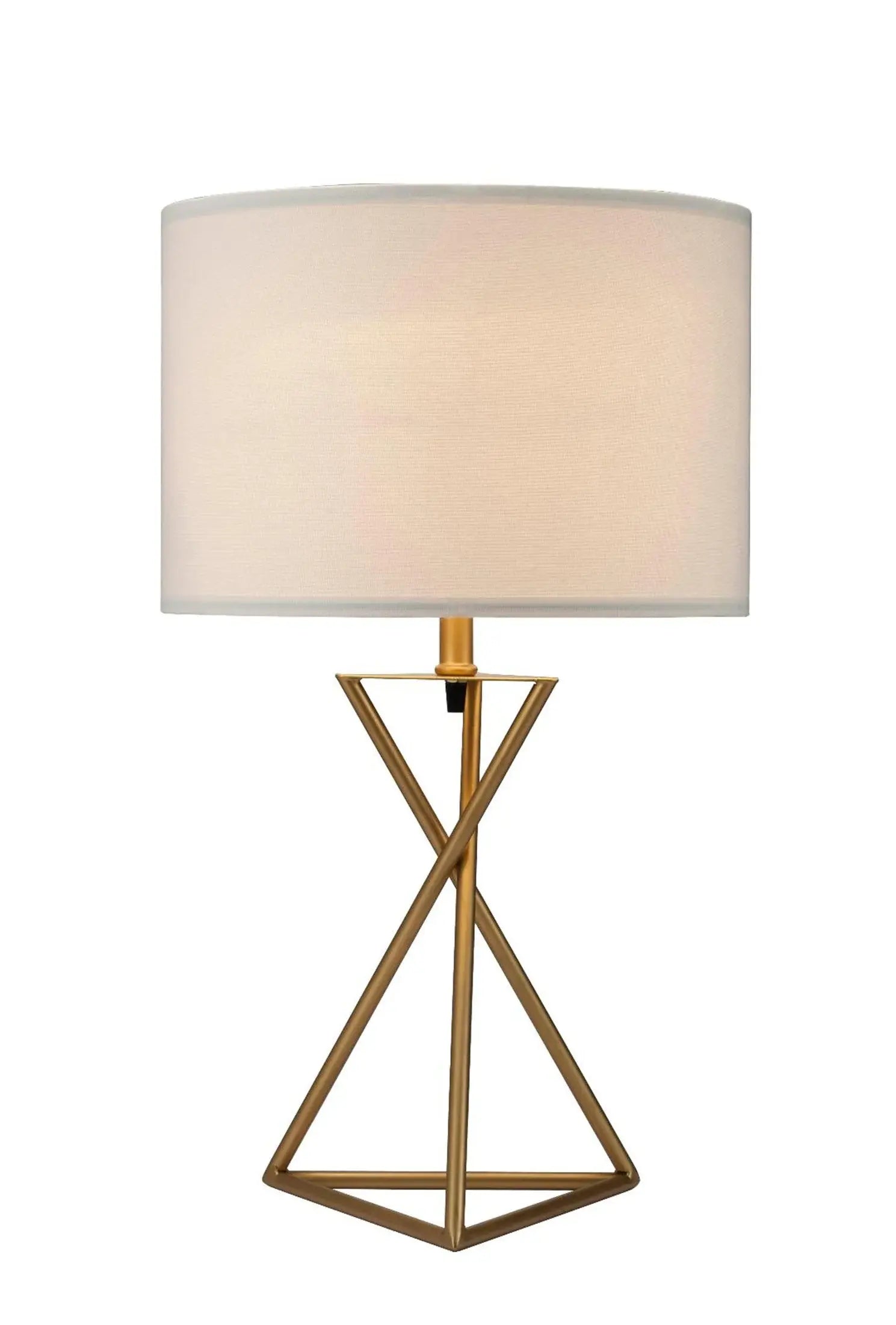 Contemporary Gold Geo Table Lamp with White Shade - Homeroots - Flyclothing LLC