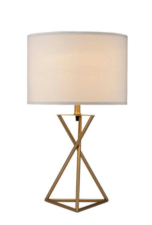 Contemporary Gold Geo Table Lamp with White Shade - Homeroots - Flyclothing LLC