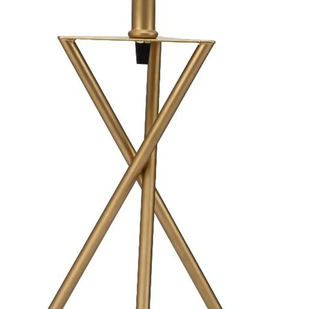Contemporary Gold Geo Table Lamp with White Shade - Homeroots - Flyclothing LLC