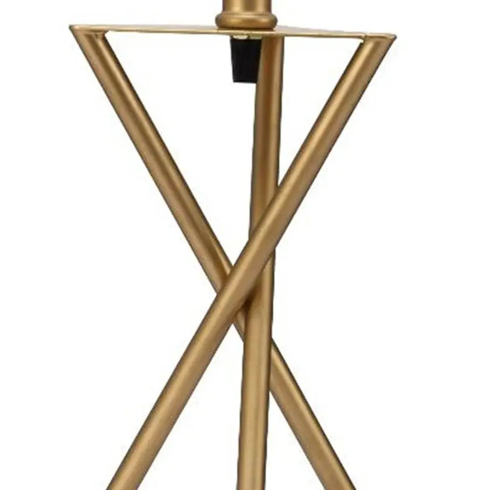 Contemporary Gold Geo Table Lamp with White Shade - Homeroots - Flyclothing LLC