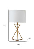 Contemporary Gold Geo Table Lamp with White Shade - Homeroots - Flyclothing LLC