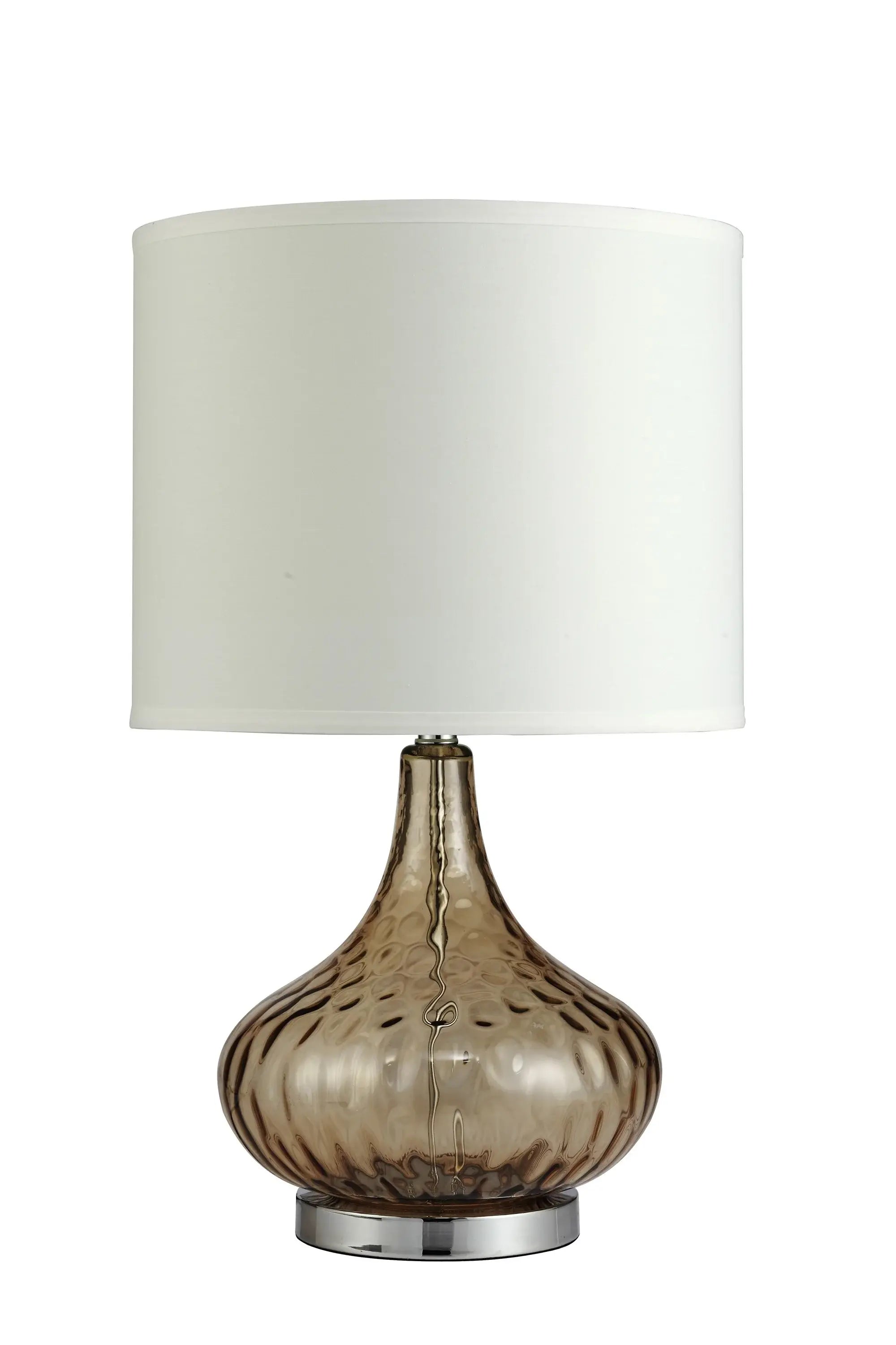 Brown Textured Glass Table Lamp - Homeroots - Flyclothing LLC