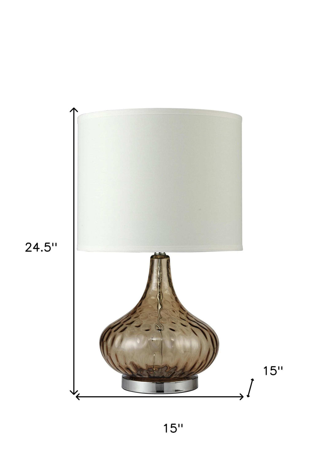Brown Textured Glass Table Lamp - Homeroots - Flyclothing LLC
