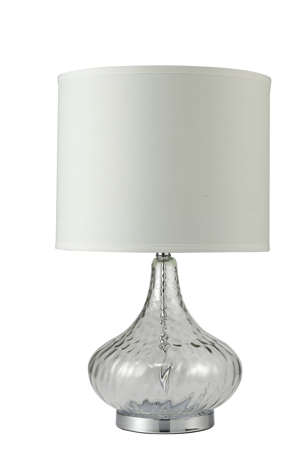 Clear Textured Glass Table Lamp - Homeroots - Flyclothing LLC