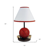 15" Orange Bedside Table Lamp With White Shade - Homeroots - Flyclothing LLC