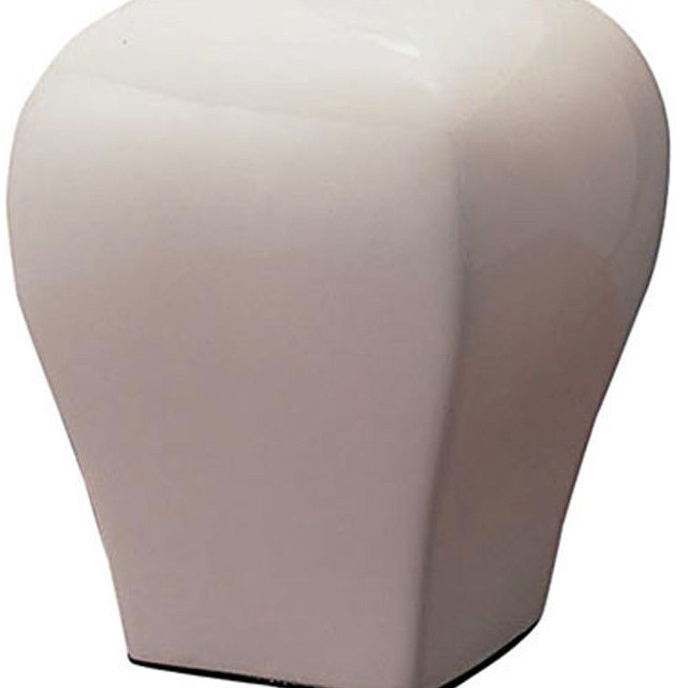 13" White Ceramic Bedside Table Lamp With Off-White Shade - Homeroots - Flyclothing LLC