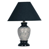 13" Black Ceramic Bedside Table Lamp With Black Shade - Homeroots