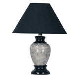 13" Black Ceramic Bedside Table Lamp With Black Shade - Homeroots