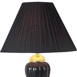 27" Black and Gold Ceramic Urn Table Lamp With Black Empire Shade - Homeroots - Flyclothing LLC