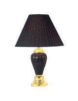 27" Black and Gold Ceramic Urn Table Lamp With Black Empire Shade - Homeroots - Flyclothing LLC