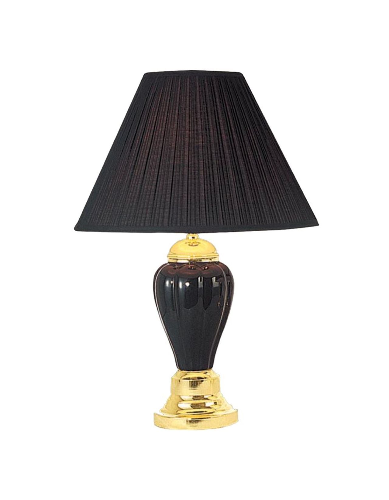 27" Black and Gold Ceramic Urn Table Lamp With Black Empire Shade - Homeroots - Flyclothing LLC