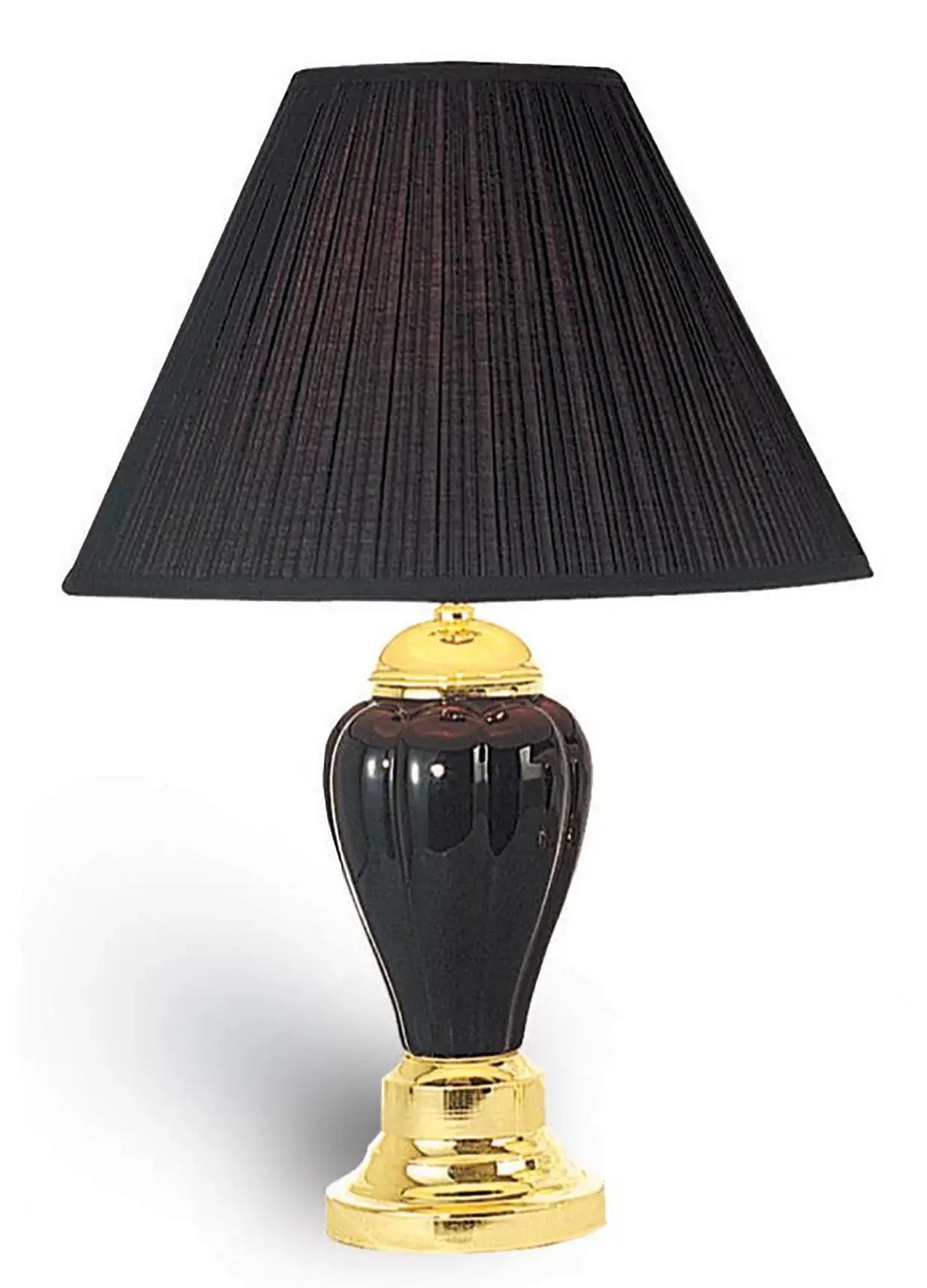 27" Black and Gold Ceramic Urn Table Lamp With Black Empire Shade - Homeroots - Flyclothing LLC