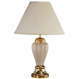 27" Ivory and Gold Ceramic Urn Table Lamp With Off White Empire Shade - Homeroots - Flyclothing LLC