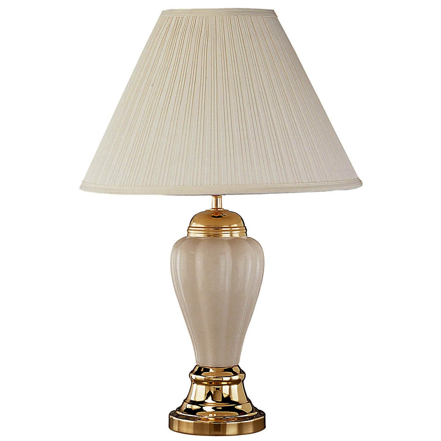 27" Ivory and Gold Ceramic Urn Table Lamp With Off White Empire Shade - Homeroots - Flyclothing LLC