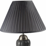 27" Gray and Silver Metal Urn Table Lamp With Gray Empire Shade - Homeroots - Flyclothing LLC