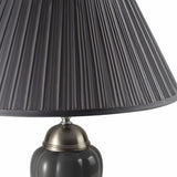 27" Gray and Silver Metal Urn Table Lamp With Gray Empire Shade - Homeroots - Flyclothing LLC