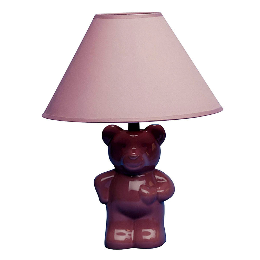 13" Pink Bedside Table Lamp With Pink Empire Shade - Homeroots