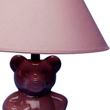 13" Pink Bedside Table Lamp With Pink Empire Shade - Homeroots