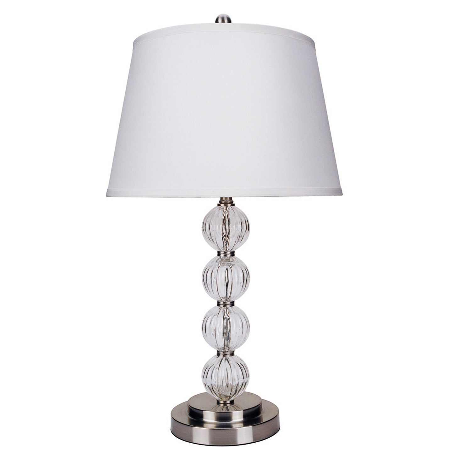 29" Silver Metal Table Lamp With White Classic Empire Shade - Homeroots - Flyclothing LLC