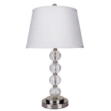 29" Silver Metal Table Lamp With White Classic Empire Shade - Homeroots - Flyclothing LLC