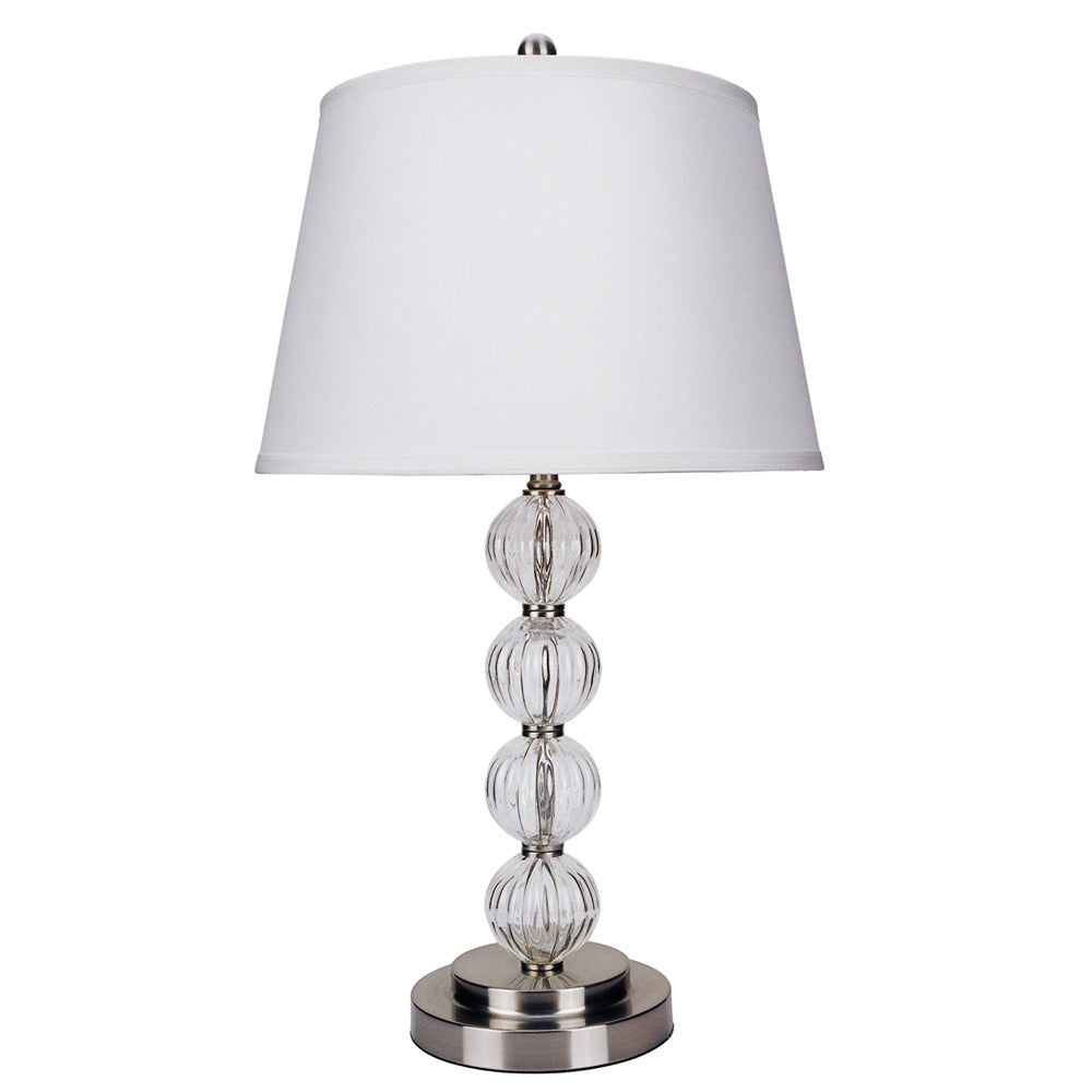 29" Silver Metal Table Lamp With White Classic Empire Shade - Homeroots - Flyclothing LLC