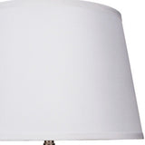 29" Silver Metal Table Lamp With White Classic Empire Shade - Homeroots