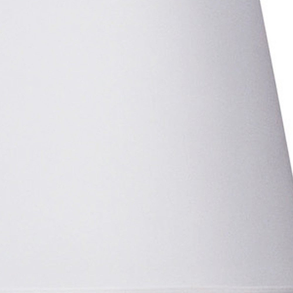 29" Silver Metal Table Lamp With White Classic Empire Shade - Homeroots - Flyclothing LLC