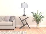 29" Silver Metal Table Lamp With White Classic Empire Shade - Homeroots - Flyclothing LLC