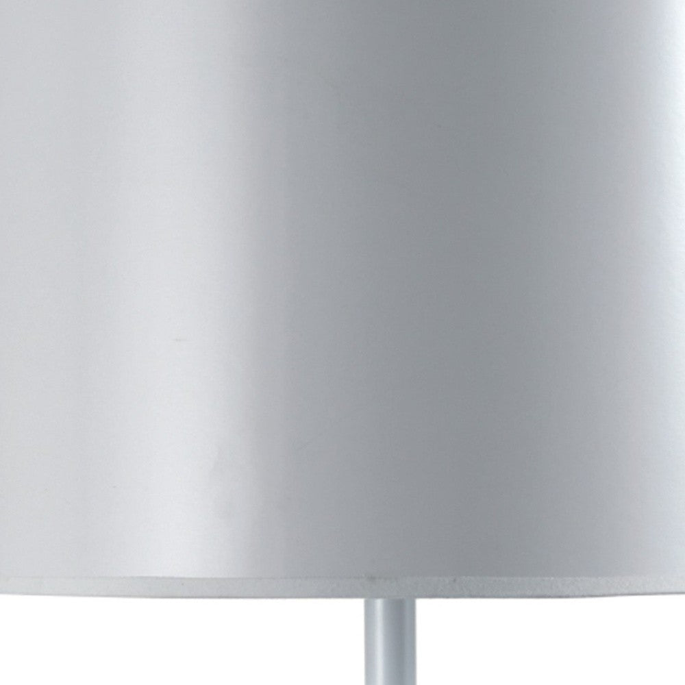 25" White Metal Table Lamp With White Classic Drum Shade - Homeroots - Flyclothing LLC