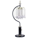 27" Black and Gold Metal Faux Crystal Chandelier Table Lamp - Homeroots - Flyclothing LLC