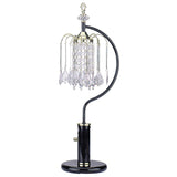 27" Black and Gold Metal Faux Crystal Chandelier Table Lamp - Homeroots - Flyclothing LLC