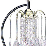 27" Black and Gold Metal Faux Crystal Chandelier Table Lamp - Homeroots - Flyclothing LLC