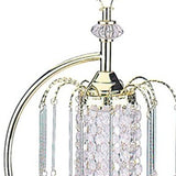 27" Gold Metal Chandelier Faux Crystal Table Lamp