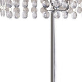28" Silver Table Lamp With Faux Crystals and White Rectangle Shade - Homeroots - Flyclothing LLC