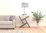 28" Silver Table Lamp With Faux Crystals and White Rectangle Shade - Homeroots - Flyclothing LLC