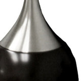 25" Black and Silver Gourd Table Lamp With White Tapered Drum Shade - Homeroots - Flyclothing LLC