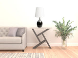 25" Black and Silver Gourd Table Lamp With White Tapered Drum Shade - Homeroots - Flyclothing LLC