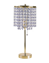 20" Gold Metal Bedside Table Lamp With Clear Drum Shade - Homeroots - Flyclothing LLC