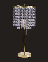 20" Gold Metal Bedside Table Lamp With Clear Drum Shade - Homeroots - Flyclothing LLC