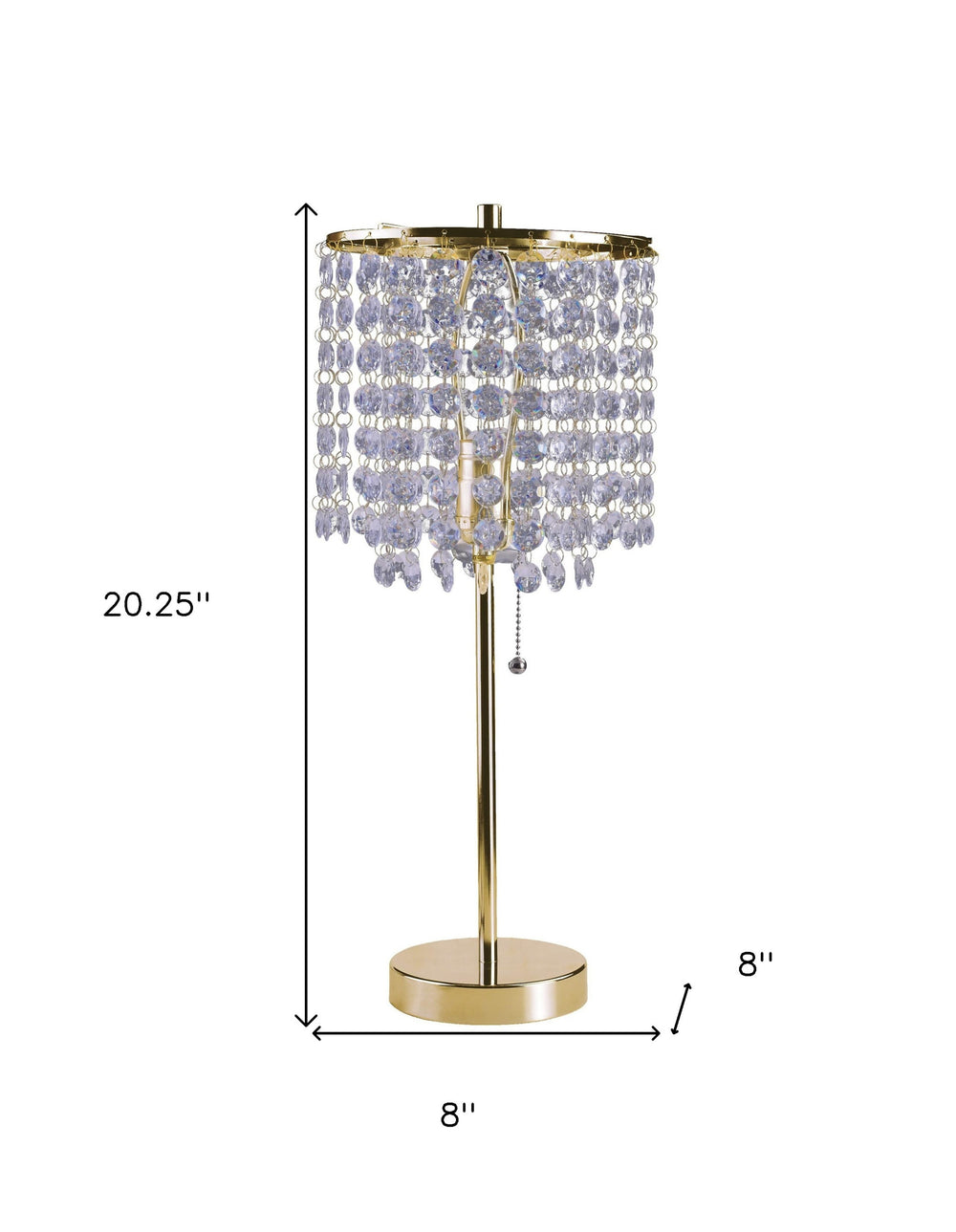 20" Gold Metal Bedside Table Lamp With Clear Drum Shade - Homeroots - Flyclothing LLC