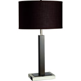 30" Black Polyresin Table Lamp With Brown Classic Drum Shade - Homeroots - Flyclothing LLC