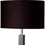 30" Black Polyresin Table Lamp With Brown Classic Drum Shade - Homeroots - Flyclothing LLC