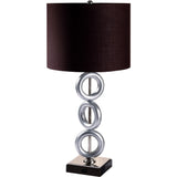 29" Silver Ceramic Geometric Table Lamp With Brown Classic Drum Shade - Homeroots - Flyclothing LLC