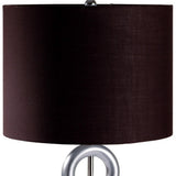 29" Silver Ceramic Geometric Table Lamp With Brown Classic Drum Shade - Homeroots - Flyclothing LLC