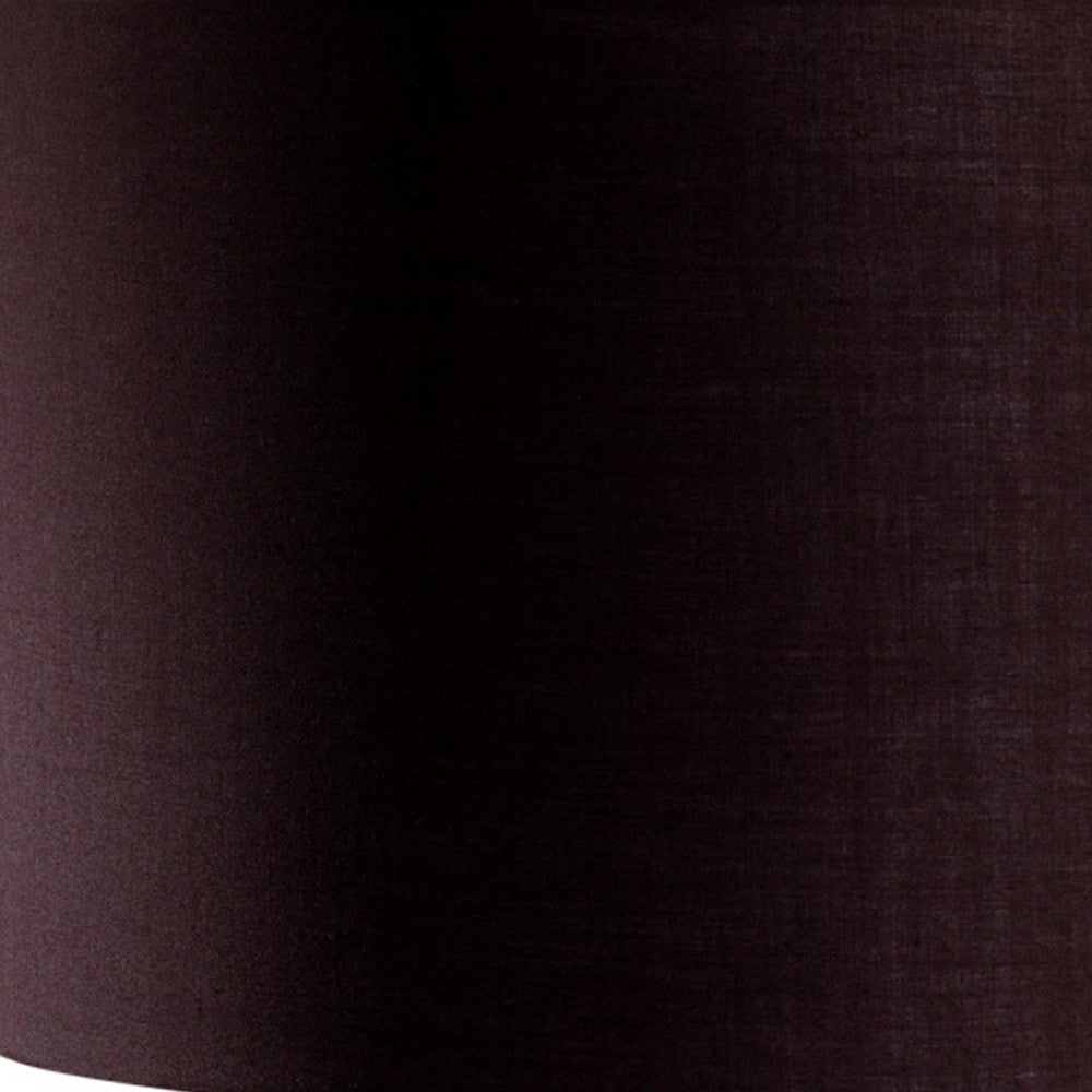 29" Silver Ceramic Geometric Table Lamp With Brown Classic Drum Shade - Homeroots - Flyclothing LLC